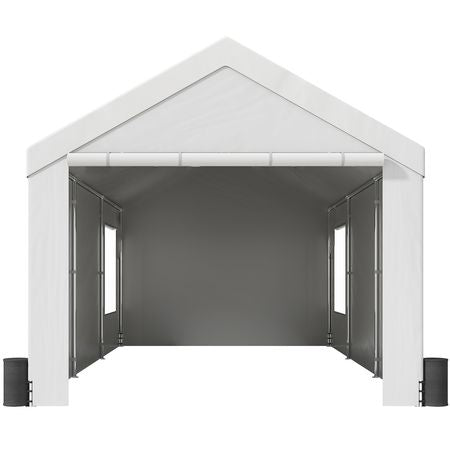 Carport, 12 x 20 ft Heavy Duty Car Canopy with Roll-up Ventilated Windows, Extra Large Portable Garage with Removable Sidewalls, Waterproof UV Resistant All-Season Tarp for SUV, Truck, Boat