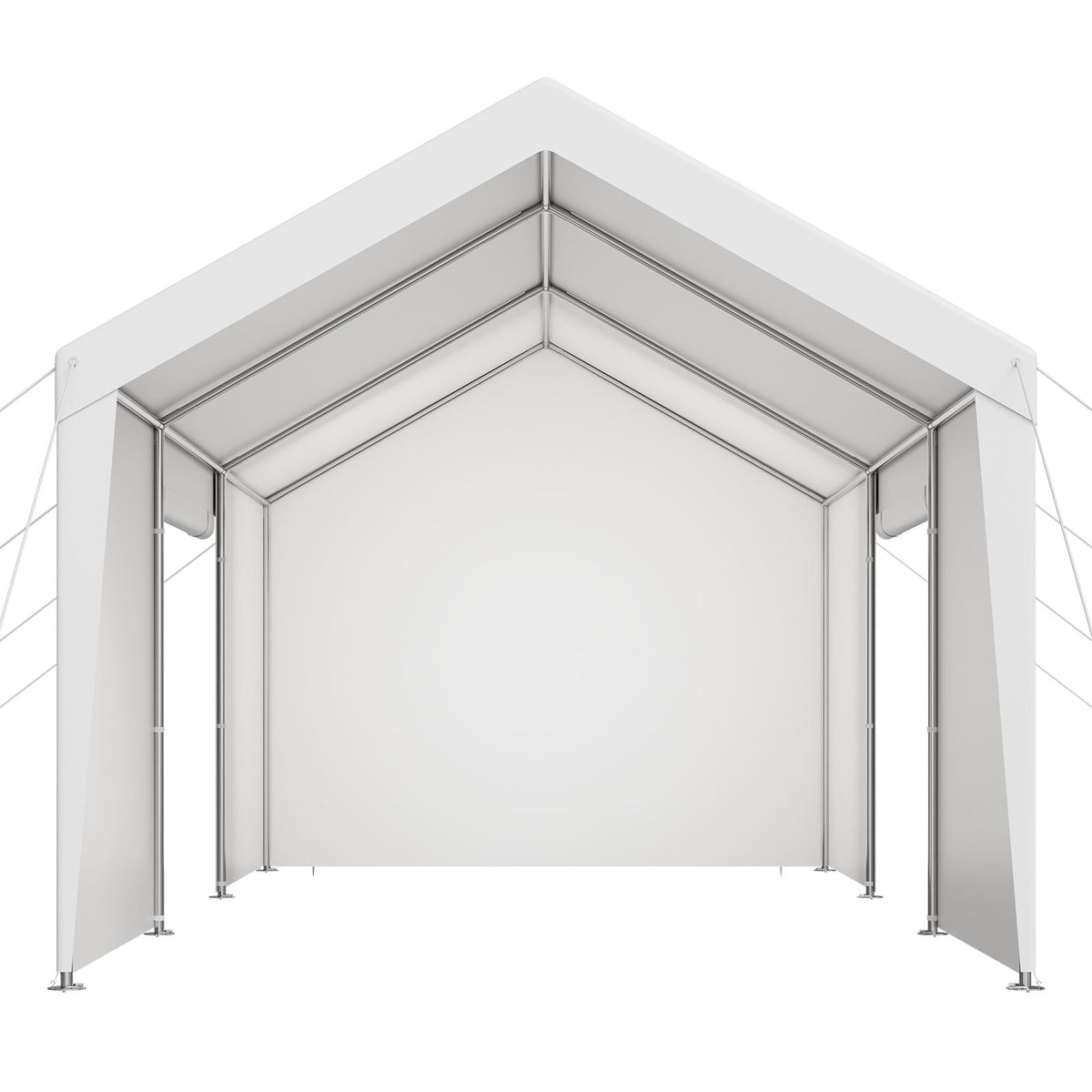 Carport, 12 x 20 FT Outdoor Car Canopy, Potable Carport with Removable Sidewalls & Door, Heavy Duty Car Shelter, UV-Resistant & Water-Resistant, All-Season Protection for Automobile Boat White