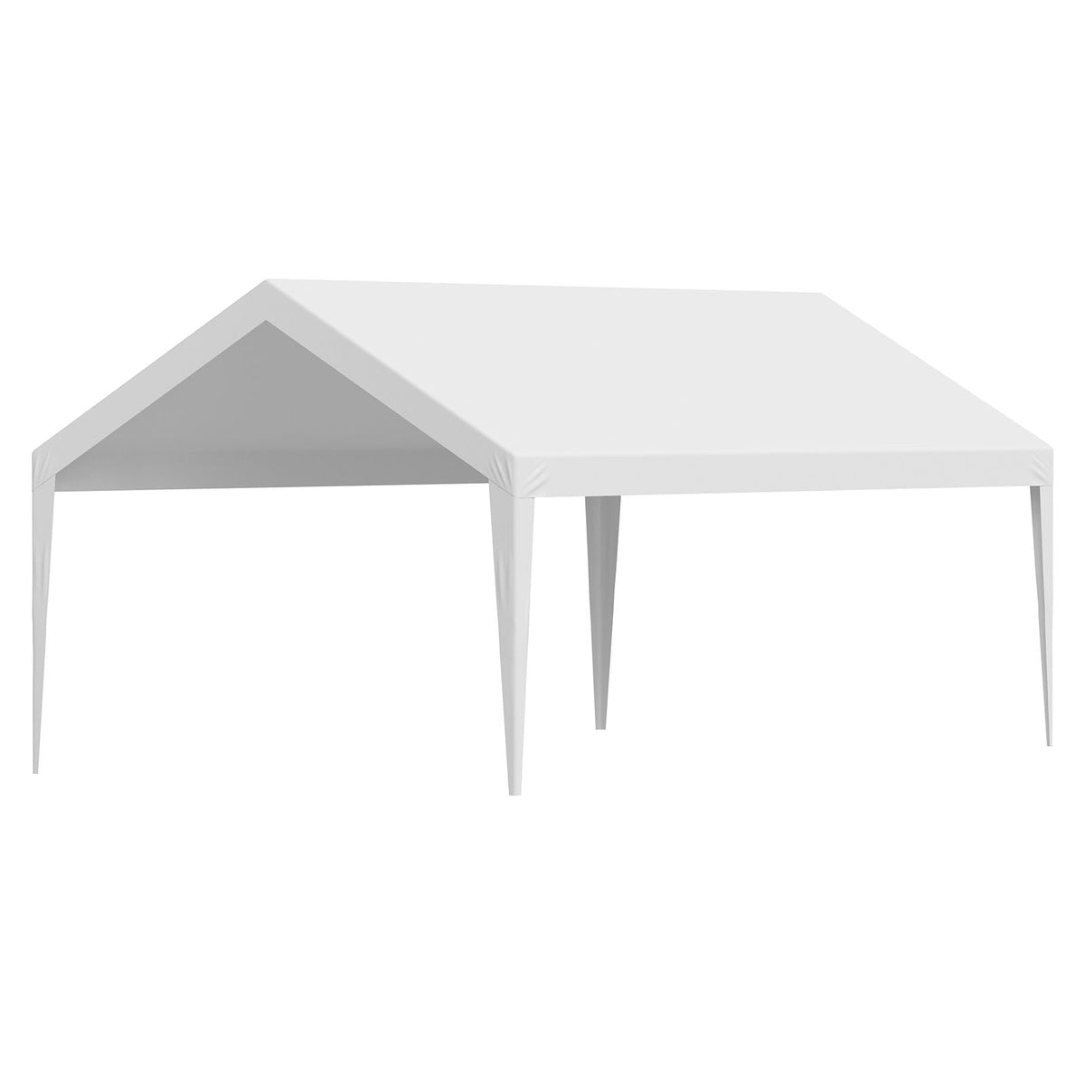 Carport Replacement Canopy, 12 x 20 ft Potable Garage Tent Top Tarp, UV-Resistant & Waterproof Car Shelter Tarp, Heavy Duty Car Port Cover with Ball Buggees, White, Frame Not Included