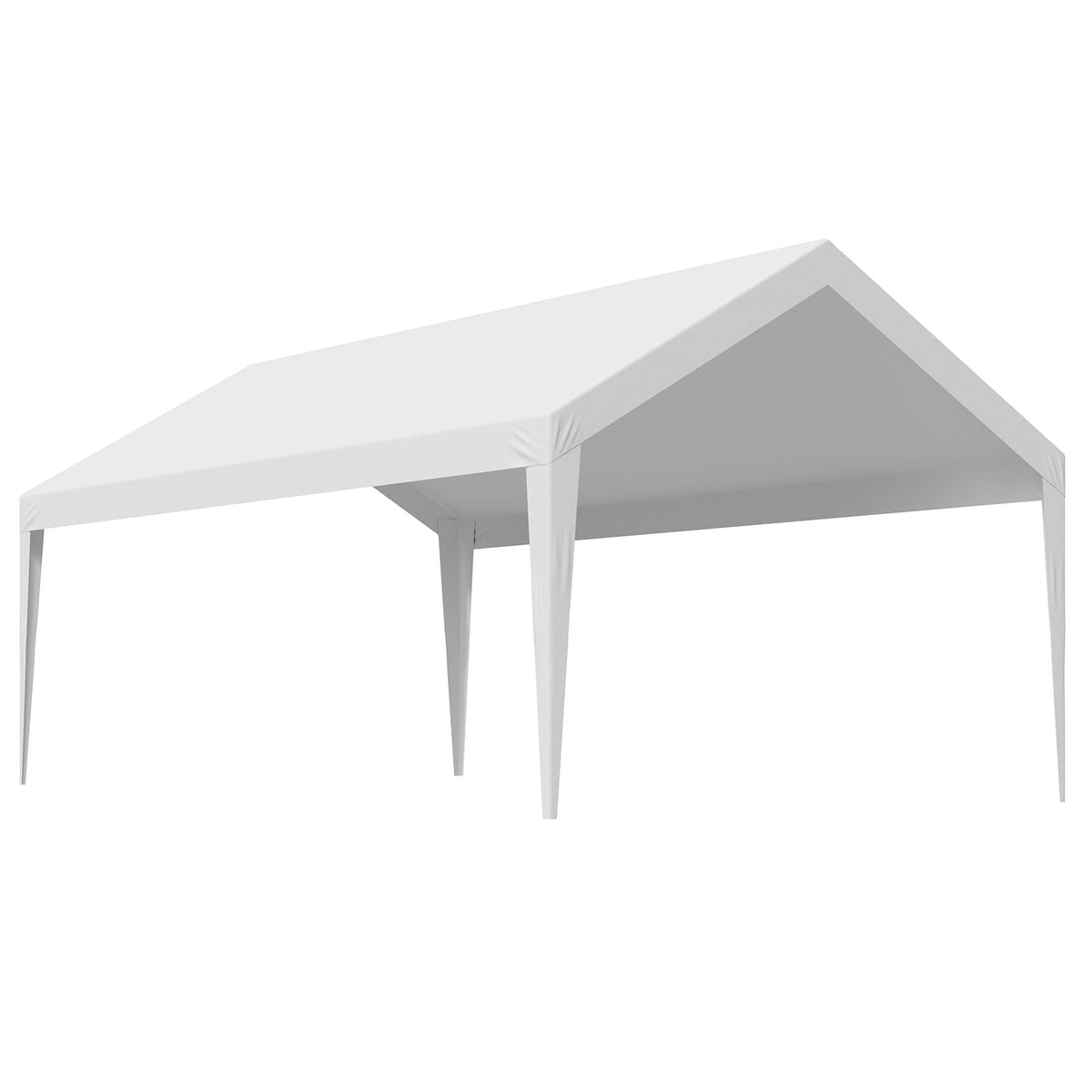 Carport Replacement Canopy, 12 x 20 ft Potable Garage Tent Top Tarp, UV-Resistant & Waterproof Car Shelter Tarp, Heavy Duty Car Port Cover with Ball Buggees, White, Frame Not Included