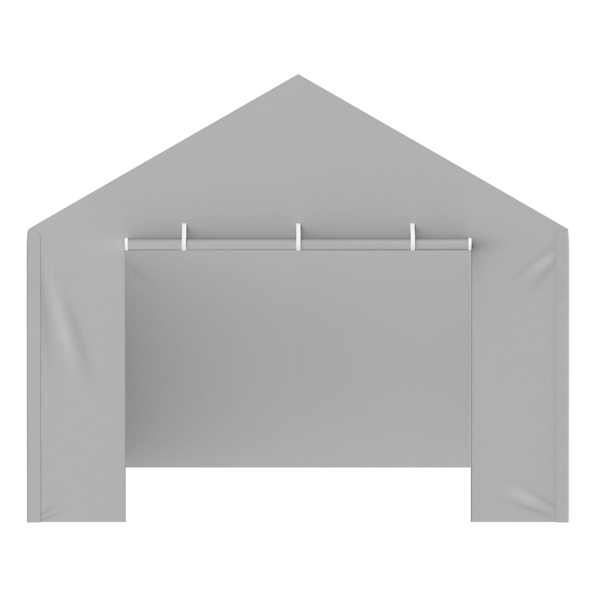 Carport Replacement Canopy Cover Side Wall 12 x 20 ft, Garage Tent Shelter Tarp Heavy-Duty Waterproof & UV Protected, Easy Installation with Ball Bungees,Grey (Top and Frame Not Included)
