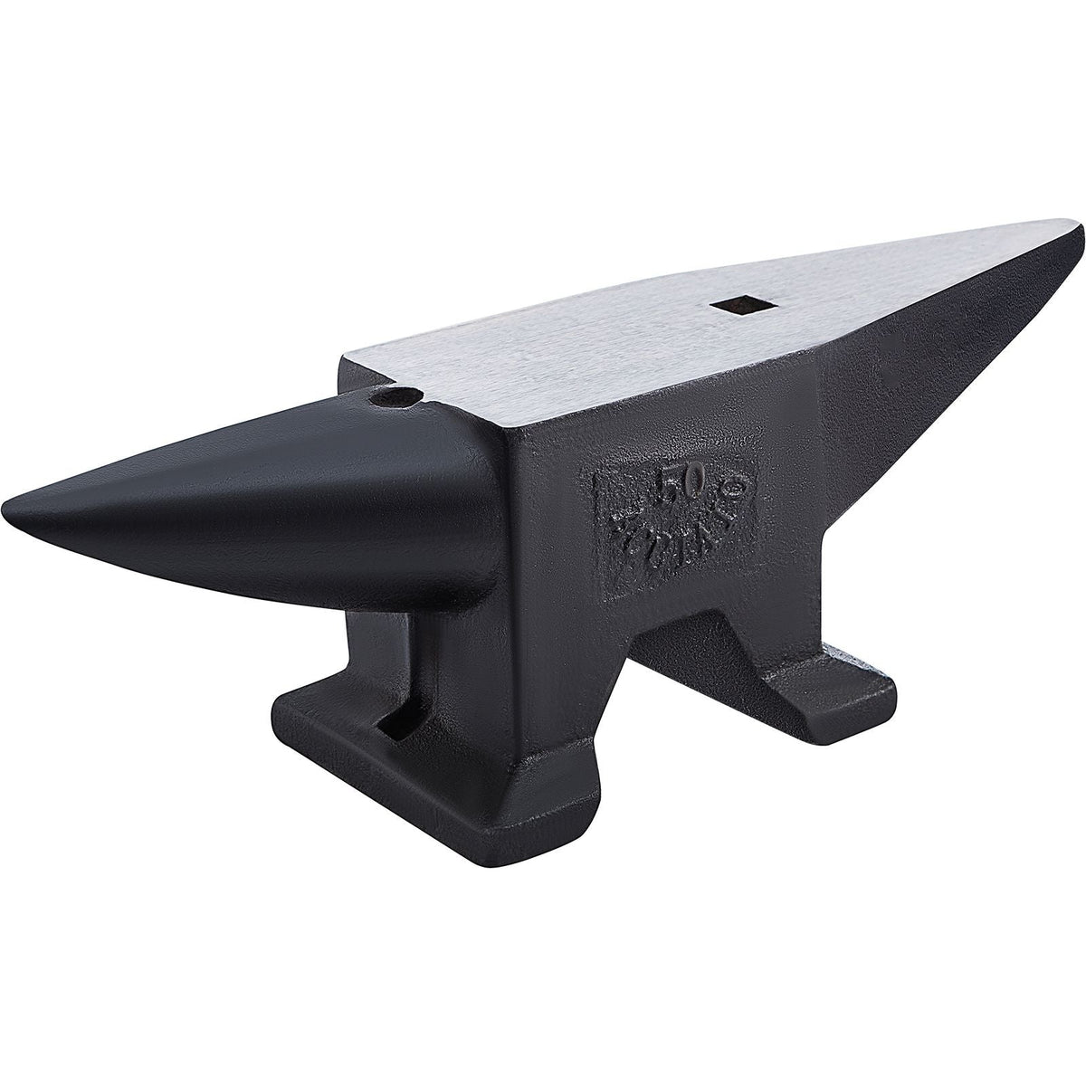Cast Iron Anvil, 105 Lbs Single Horn Anvil with Large Countertop and Stable Base, High Hardness Rugged Round Horn Anvil Blacksmith, for Bending, Shaping