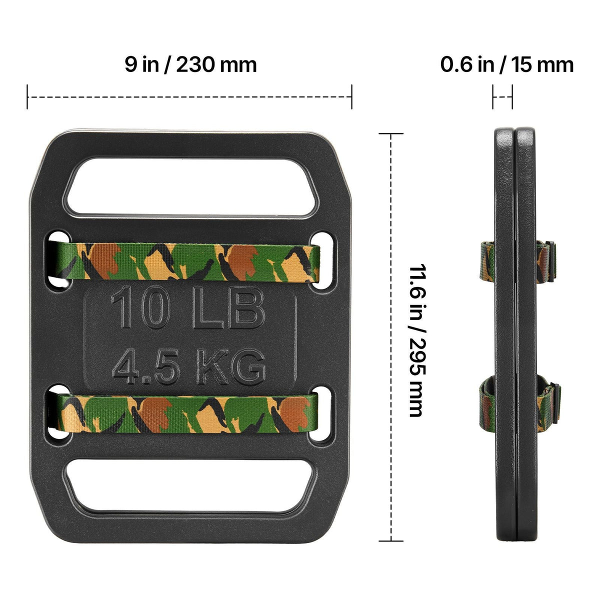 Cast Iron Ruck Weights for Backpack, 10LB Pair Ruck Plate, Weight Plate with Smooth Handle, Textured Finish for Rucking, Hiking, Swings, Strength Training, Weightlifting, Fitness Workout