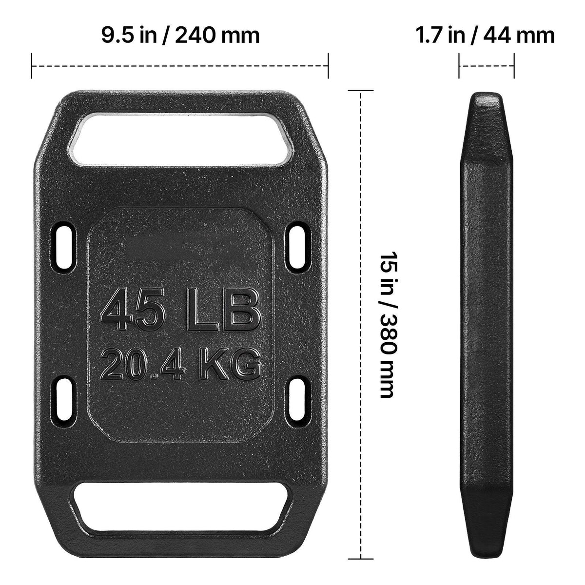 Cast Iron Ruck Weights for Backpack, 45LB Single Ruck Plate, Weight Plate with Smooth Handle, Textured Finish for Rucking, Hiking, Swings, Strength Training, Weightlifting, Fitness Workout
