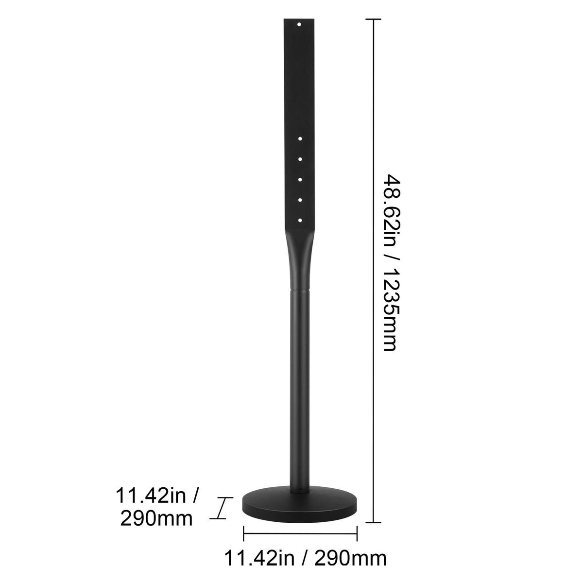 Cast Iron Sign Post, 4 ft Portable Heavy Duty Steel Post Sign Holder with Hard Plastic Base & Wheels, U-Channel Sign Stand for Garden, Courtyard, Farm or Traffic Intersection, Black