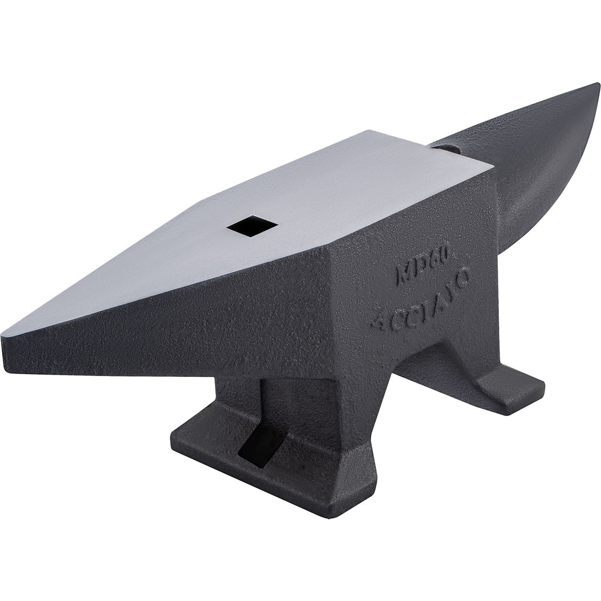 Cast Steel Anvil, 132 Lbs(60kg) Single Horn Anvil with Large Countertop and Stable Base, High Hardness Rugged Round Horn Anvil Blacksmith, for Bending, Shaping