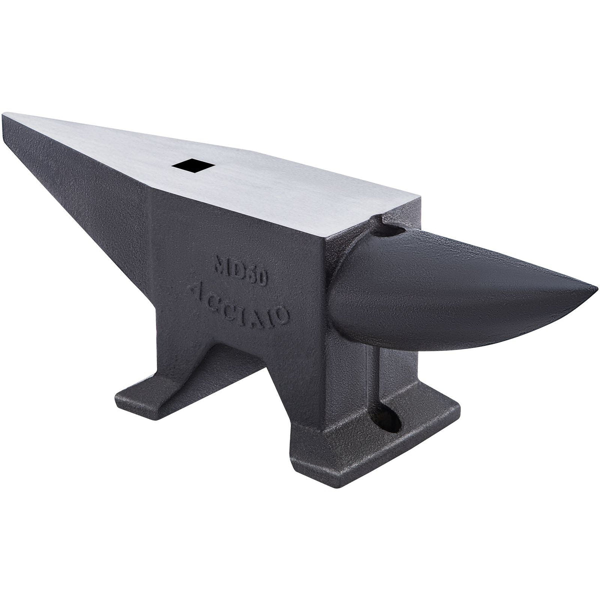 Cast Steel Anvil, 132 Lbs(60kg) Single Horn Anvil with Large Countertop and Stable Base, High Hardness Rugged Round Horn Anvil Blacksmith, for Bending, Shaping