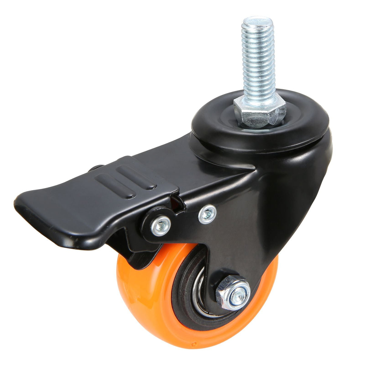 Caster Wheels, 2 inch, Set of 4, 110 lbs Load Capacity, Threaded Stem Casters with Security Dual Locking Brake, Heavy Duty Industrial Casters, No Noise Swivel Caster Wheels for Cart, Furniture