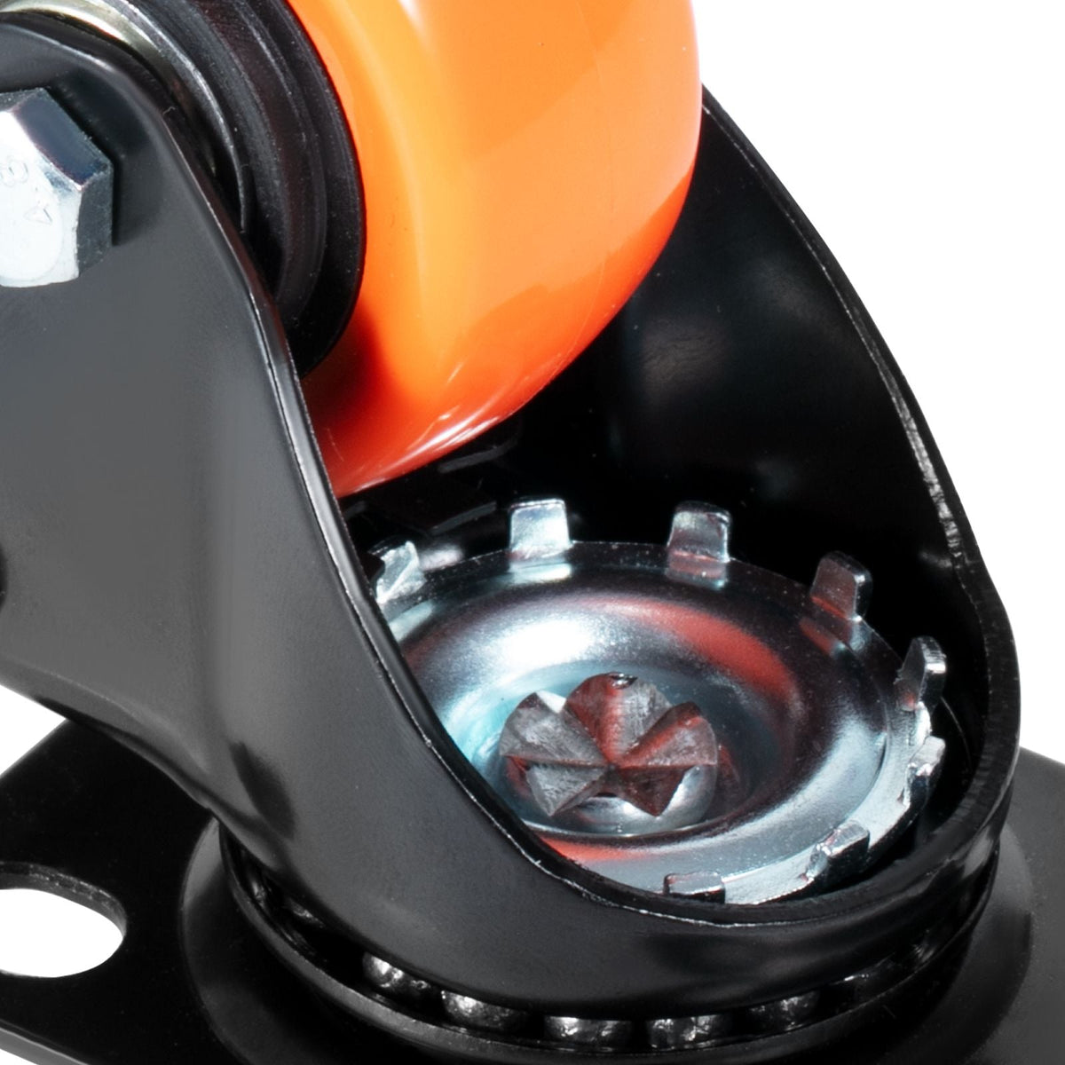 Caster Wheels, 3-inch Swivel Plate Casters, Set of 4, with Security A/B Locking No Noise PVC Wheels, Heavy Duty 250 lbs Load Capacity Per Caster, Non-Marking Wheels for Cart Furniture Workbench