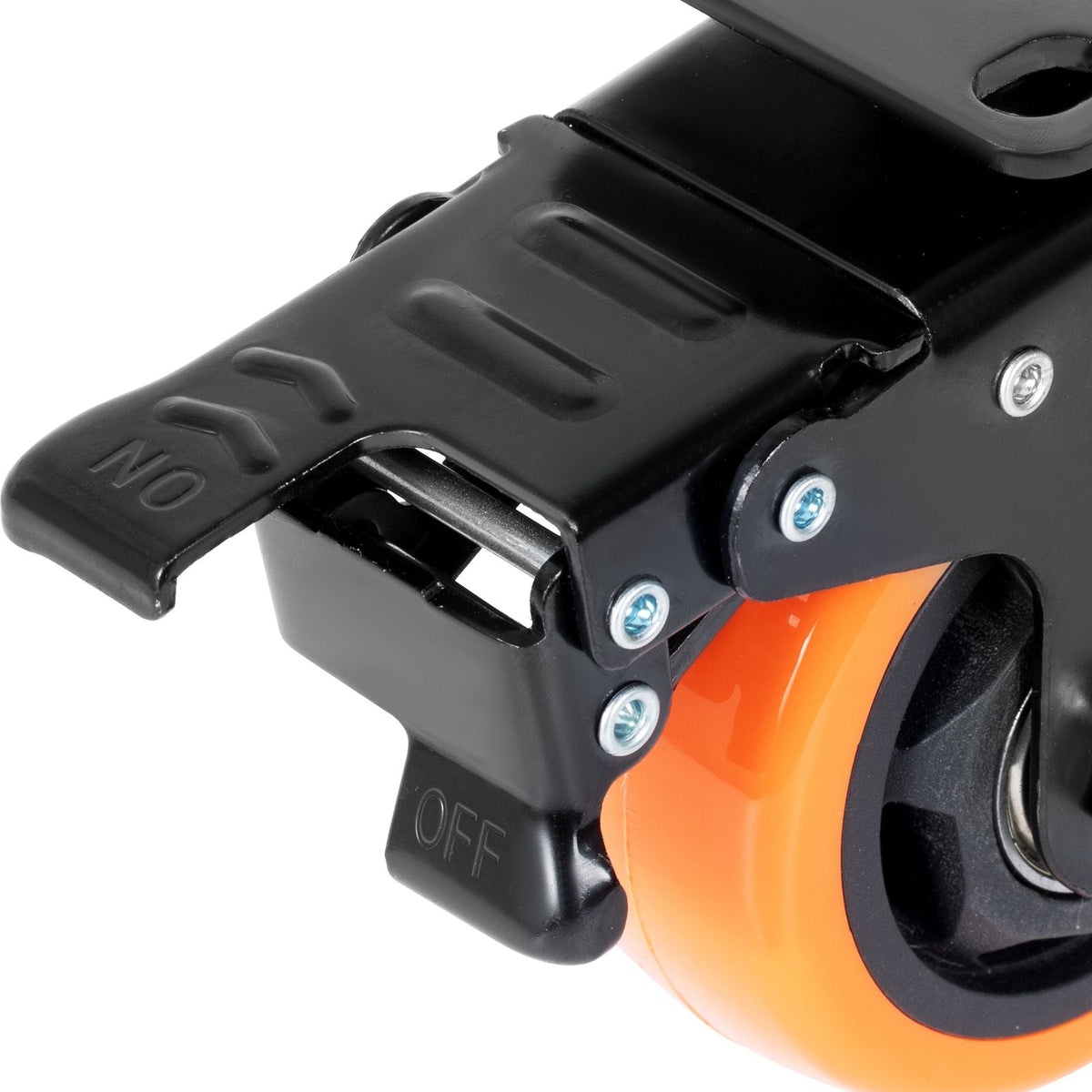 Caster Wheels, 3-inch Swivel Plate Casters, Set of 4, with Security A/B Locking No Noise PVC Wheels, Heavy Duty 250 lbs Load Capacity Per Caster, Non-Marking Wheels for Cart Furniture Workbench
