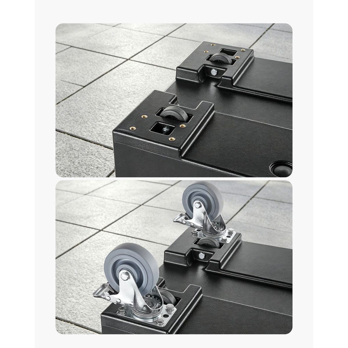 Caster Wheels, 5 Inch Heavy Duty Casters, Compatible with Insulated Food Pan Carrier, Set of 4 (2 Swivel with Brake, 2 Rigid)