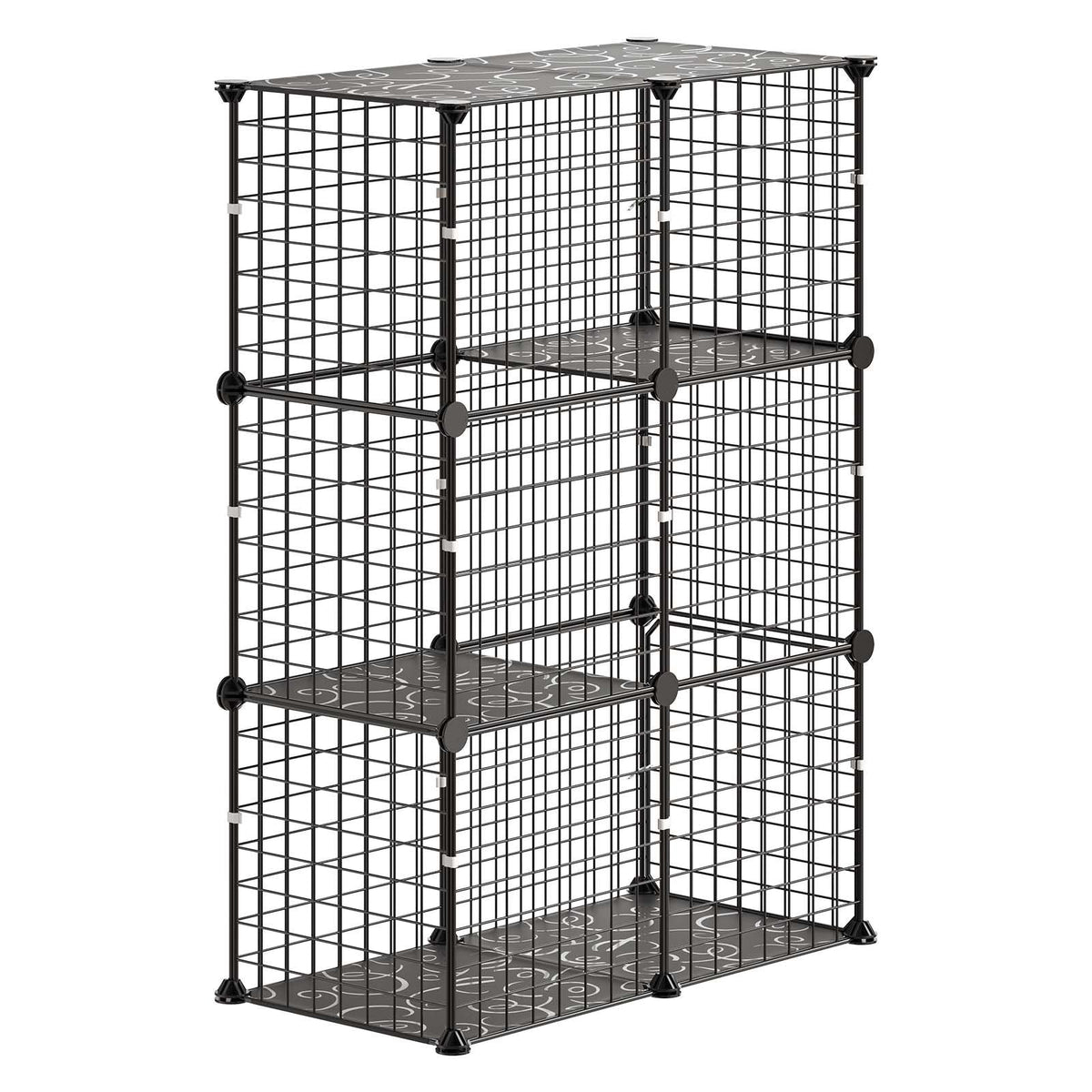 Cat Cage 3-Tier 28"x13.98"x40.98" DIY Cat Playpen Indoor Enclosure, Detachable Metal Wire Kennel Crate, Large Exercise Place Ideal for 1-2 Cats, Kittens, Rabbits, Ferrets & Small Animals, Black