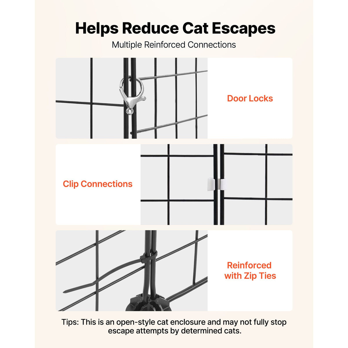 Cat Cage 4-Tier 40.98"x13.98"x55" DIY Cat Playpen with Litter Box, Indoor Enclosure Detachable Metal Wire Kennel Crate, Large Exercise Place for 1-2 Cats, Kittens, Ferret, Small Animals, Black