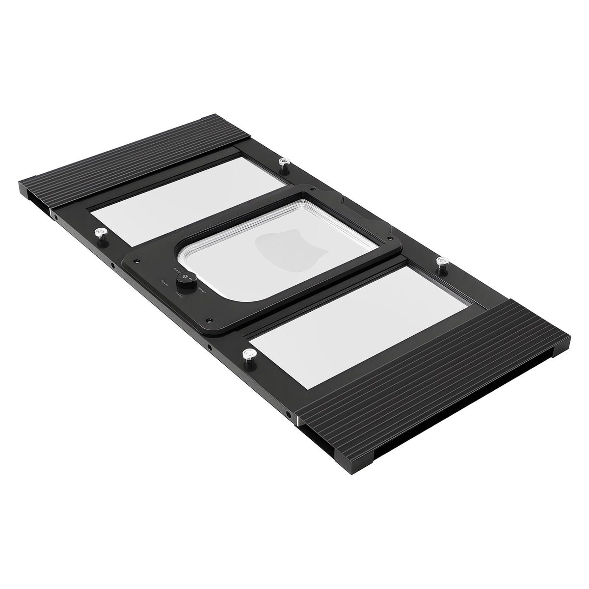 Cat Door for Window, Adjustable to Fit Window Width 27"-32", 4 Secure Lock Modes, Aluminum Frame and High-Transparency Glass, Magnetic Closure, Weatherproof Quick-Fit Pet Door for Cats, Black
