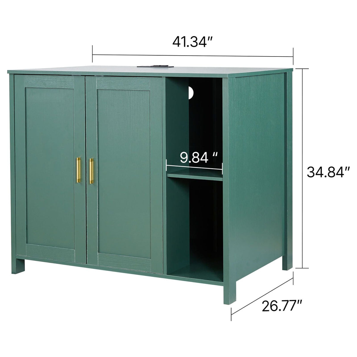 Cat Enclosure, 41.3 in Self Cleaning Litter Box Cabinet, with Drawer & Detachable Divider, Automatic Litterbox Enclosure with Built-in Power Outlet, Fits Most Smart Litterboxes