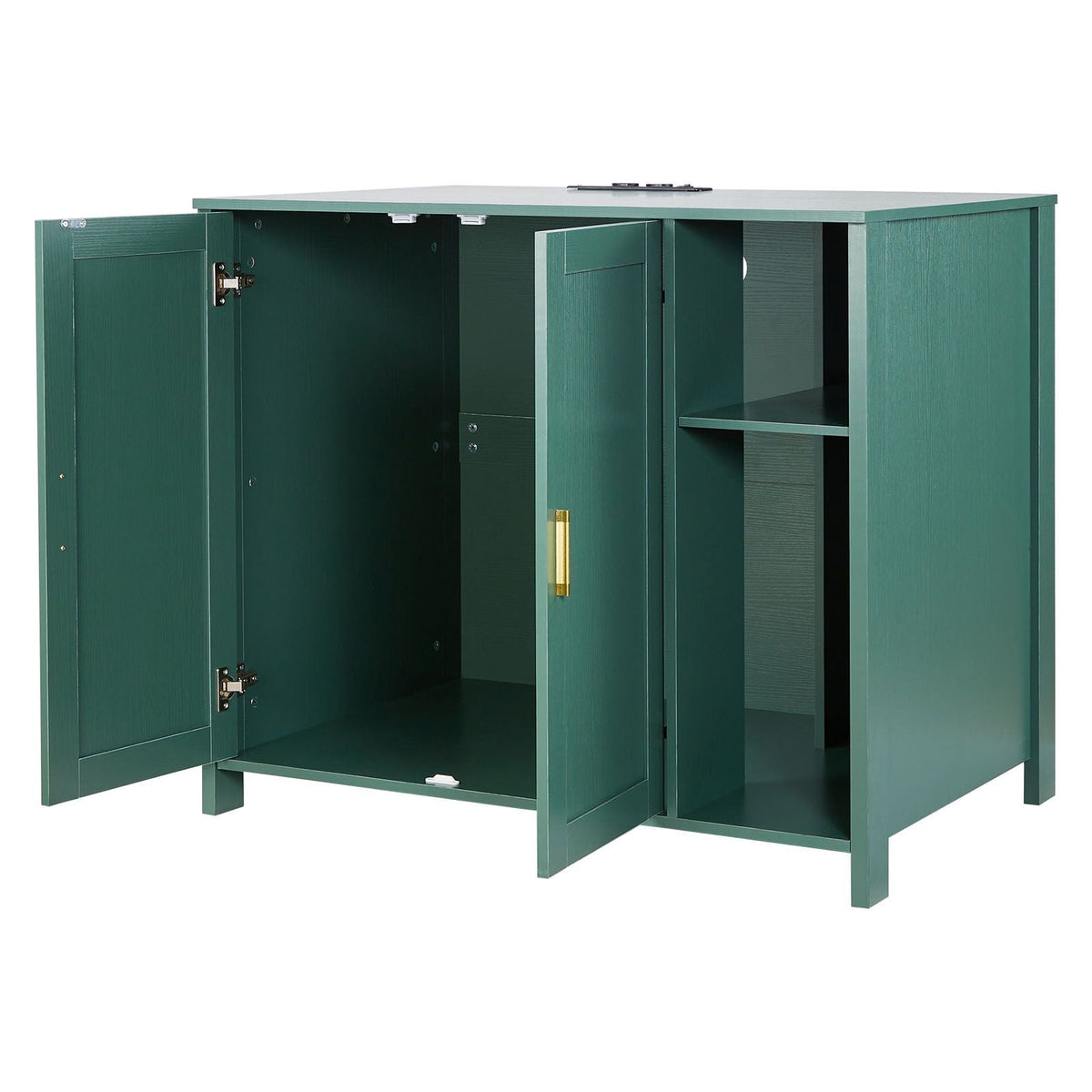 Cat Enclosure, 41.3 in Self Cleaning Litter Box Cabinet, with Drawer & Detachable Divider, Automatic Litterbox Enclosure with Built-in Power Outlet, Fits Most Smart Litterboxes