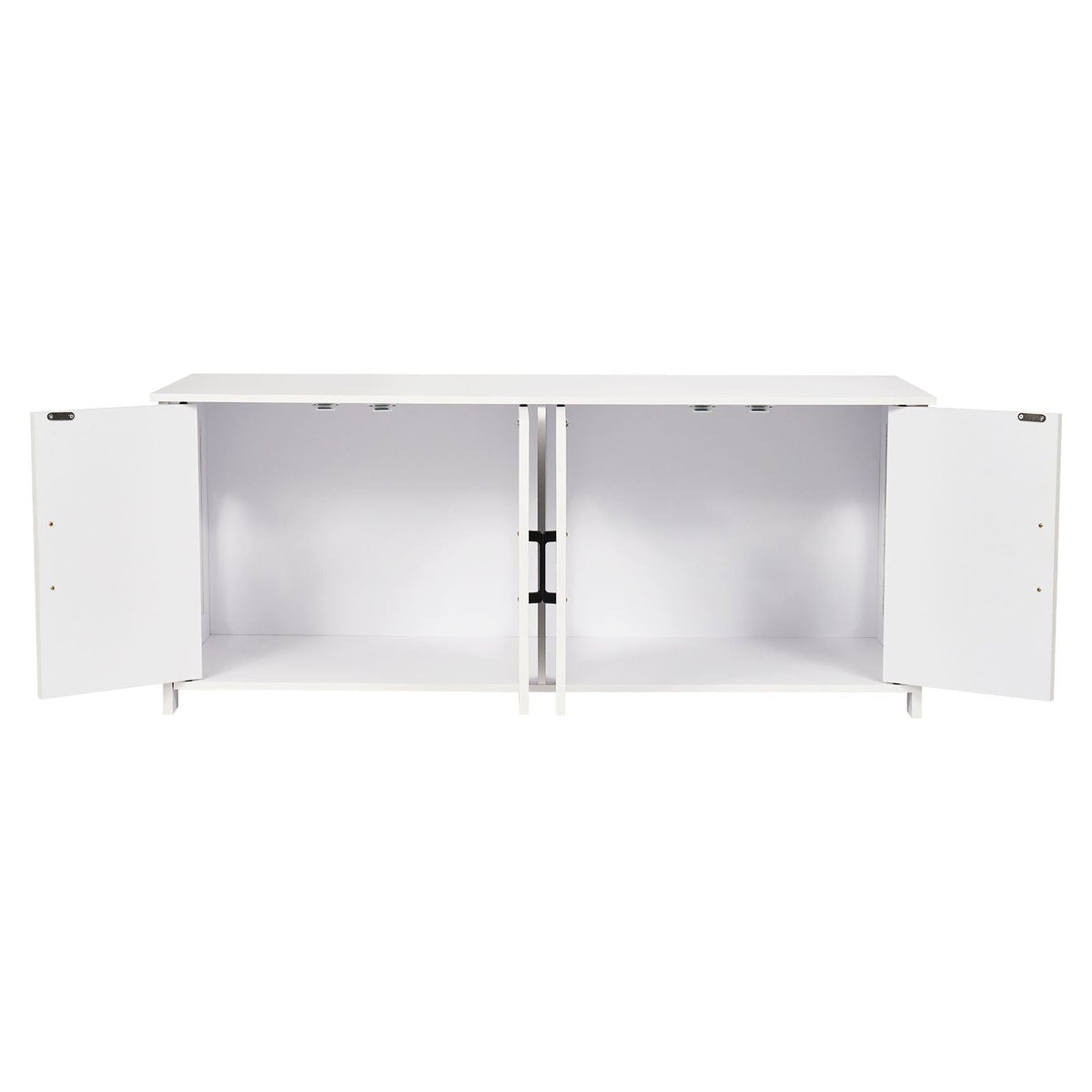 Cat Litter Box Enclosure for 2 Cats, Litter Box Furniture Hidden with Double Rooms, Wooden Cat Box Cabinet Fit Most of Litter Box, 47.2"L x 18.5"W x 19.7"H, White