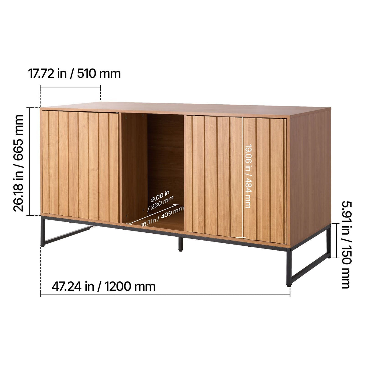 Cat Litter Box Enclosure Furniture, 47.2 in Hidden Litter Box Cabinet with Scratch Pad & Storage, Waterproof Cat Washroom End Table Cat House, Fit Most of Litterbox, for Bedroom Living Room