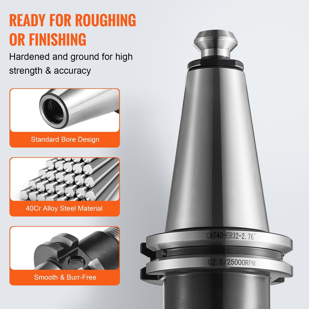 CAT40 Collet Holder ER 16/32 Collet Set, 35 PCs, SLN FMB ER16/32 APU Tool Holders Spring Steel Collet Chucks with 10 Pull Studs and 3 Wrenches, for Milling Machine Drill Presses Boring Machine