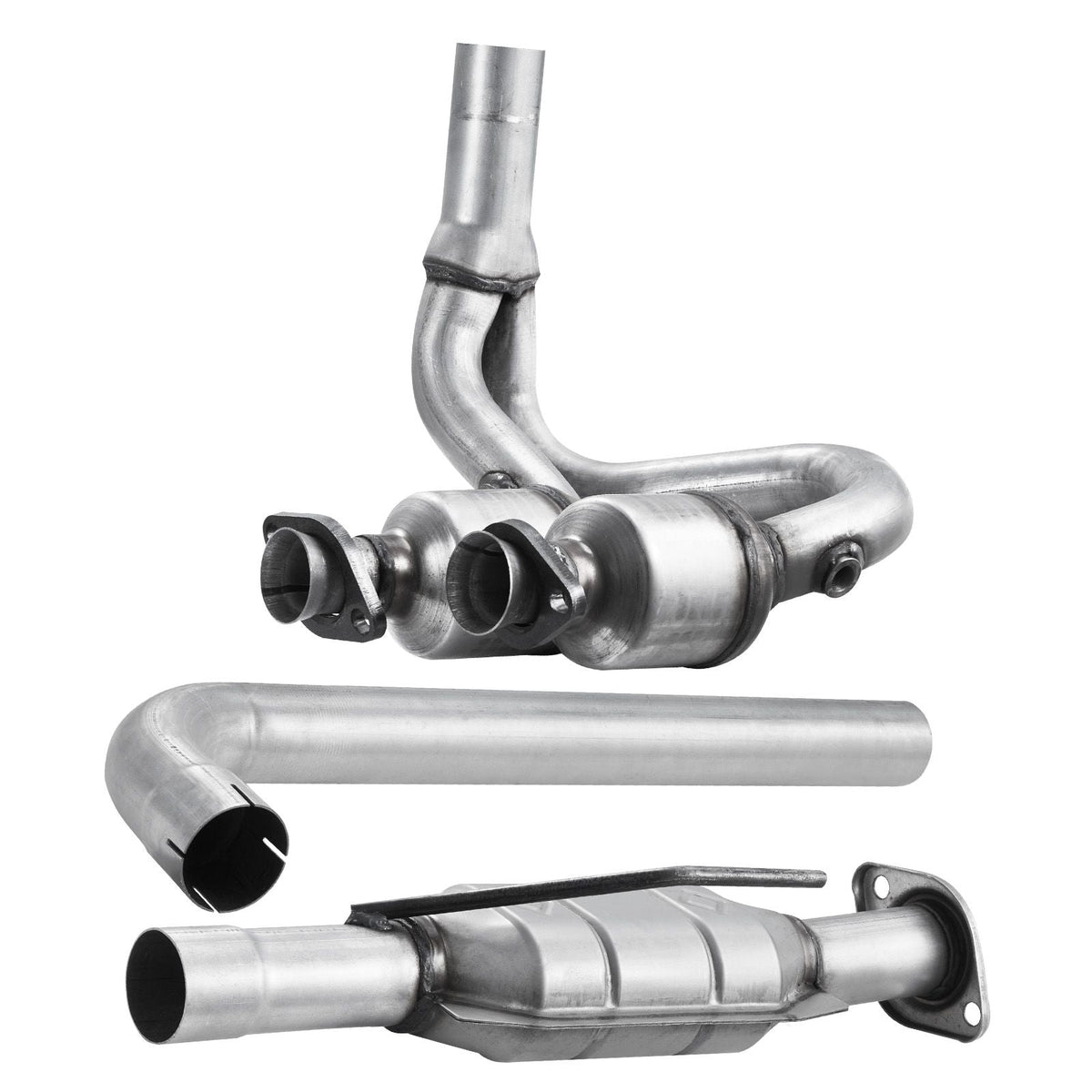 Catalytic Converter, 2 Pack, Compatible with 2004-2006 Jeep Wrangler 4.0L L6, Front, Rear, Replacement OE 645174, Stainless Steel Material High Flow Converter, for Exhaust Gas Purification