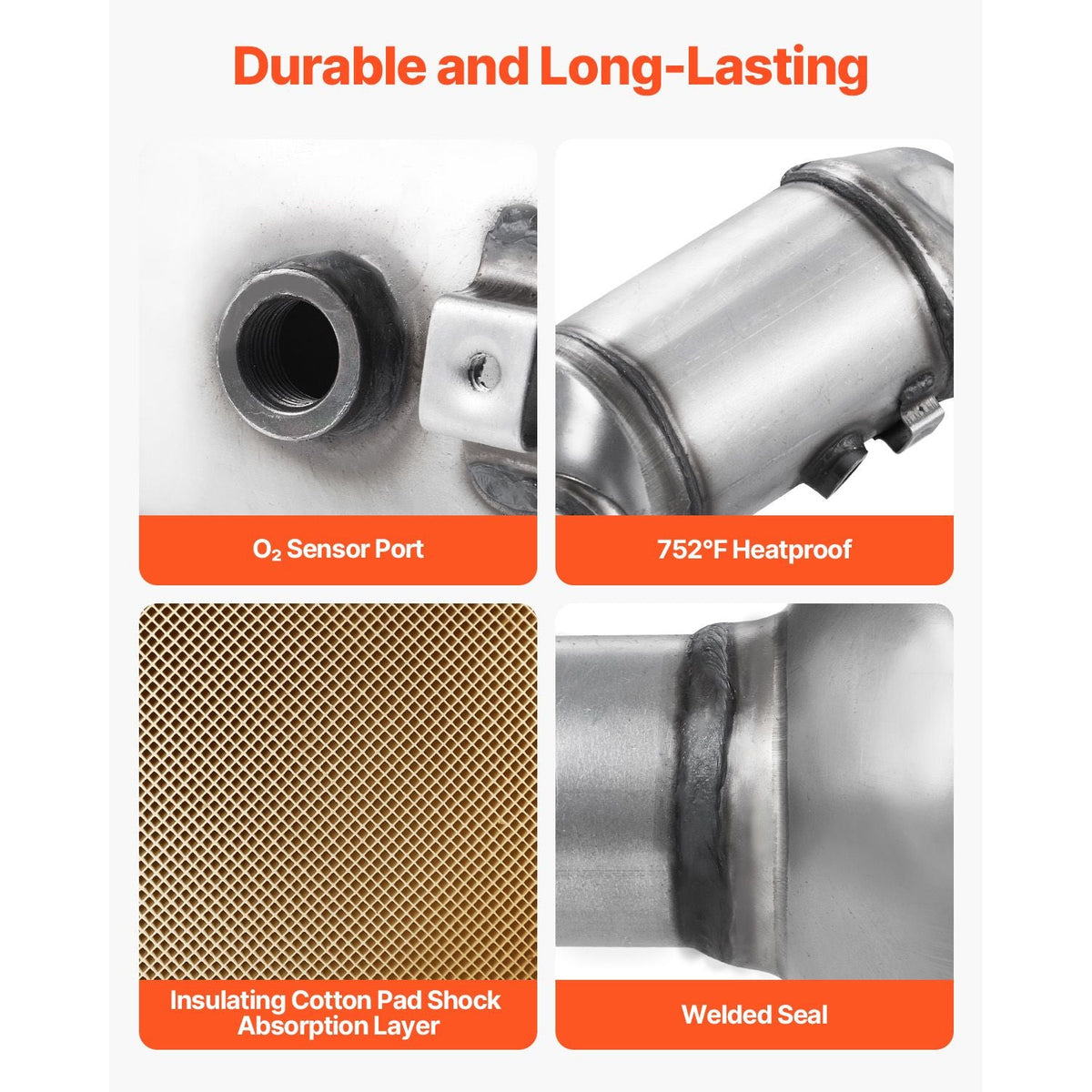 Catalytic Converter, 2 Pack, Compatible with 2012-2017 Jeep Wrangler 3.6L V6, Front, Replacement OE 641511, Stainless Steel Material High Flow Catalytic Converter, for Exhaust Gas Purification