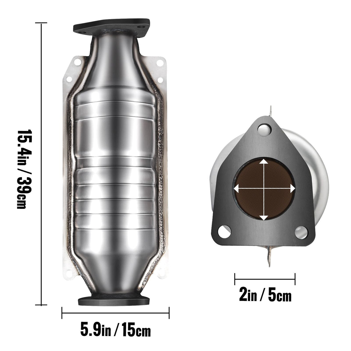 Catalytic Converter Compatible with 1998-2002 Honda Accord 2.3L, Direct-Fit High Flow Series Cat Converter, Stainless Steel Exhaust Converter Pipe with Flange Design & Gasket (OBD III Compliant)