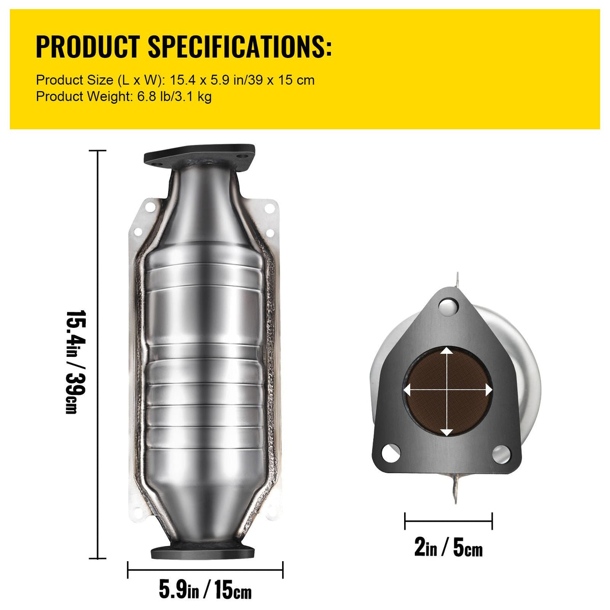 Catalytic Converter Compatible with 1998-2002 Honda Accord 2.3L, Direct-Fit High Flow Series Cat Converter, Stainless Steel Exhaust Converter Pipe with Flange Design & Gasket (OBD III Compliant)