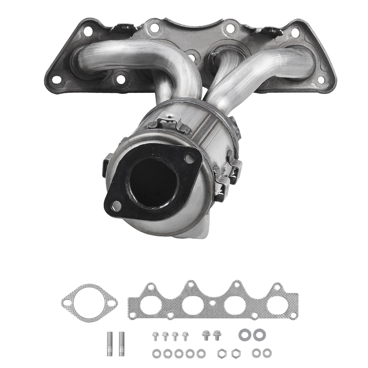 Catalytic Converter, Compatible with Kia Soul Rio/Hyundai Veloster Accent, 1.6L L4, Front, Replacement OE 674-891, 16680, Stainless Steel High Flow Converter, for Exhaust Gas Purification