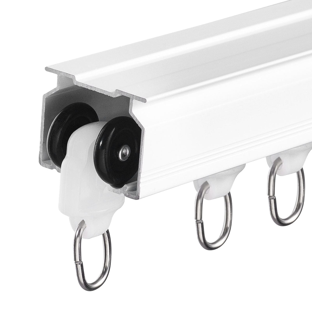 Ceiling Curtain Track Set, 8.9 FT/2.7 Meter, Sliding Ceiling Track System for Curtains, Room Divider Curtain Track Ceiling/Wall Mounted for Living Room Bedroom with Hooks and Hardware, White