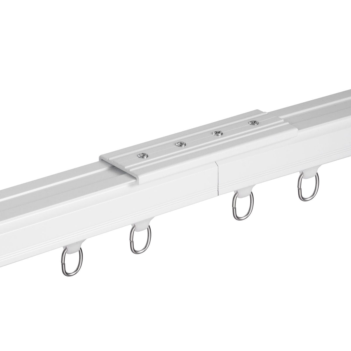 Ceiling Curtain Track Set, 8.9 FT/2.7 Meter, Sliding Ceiling Track System for Curtains, Room Divider Curtain Track Ceiling/Wall Mounted for Living Room Bedroom with Hooks and Hardware, White