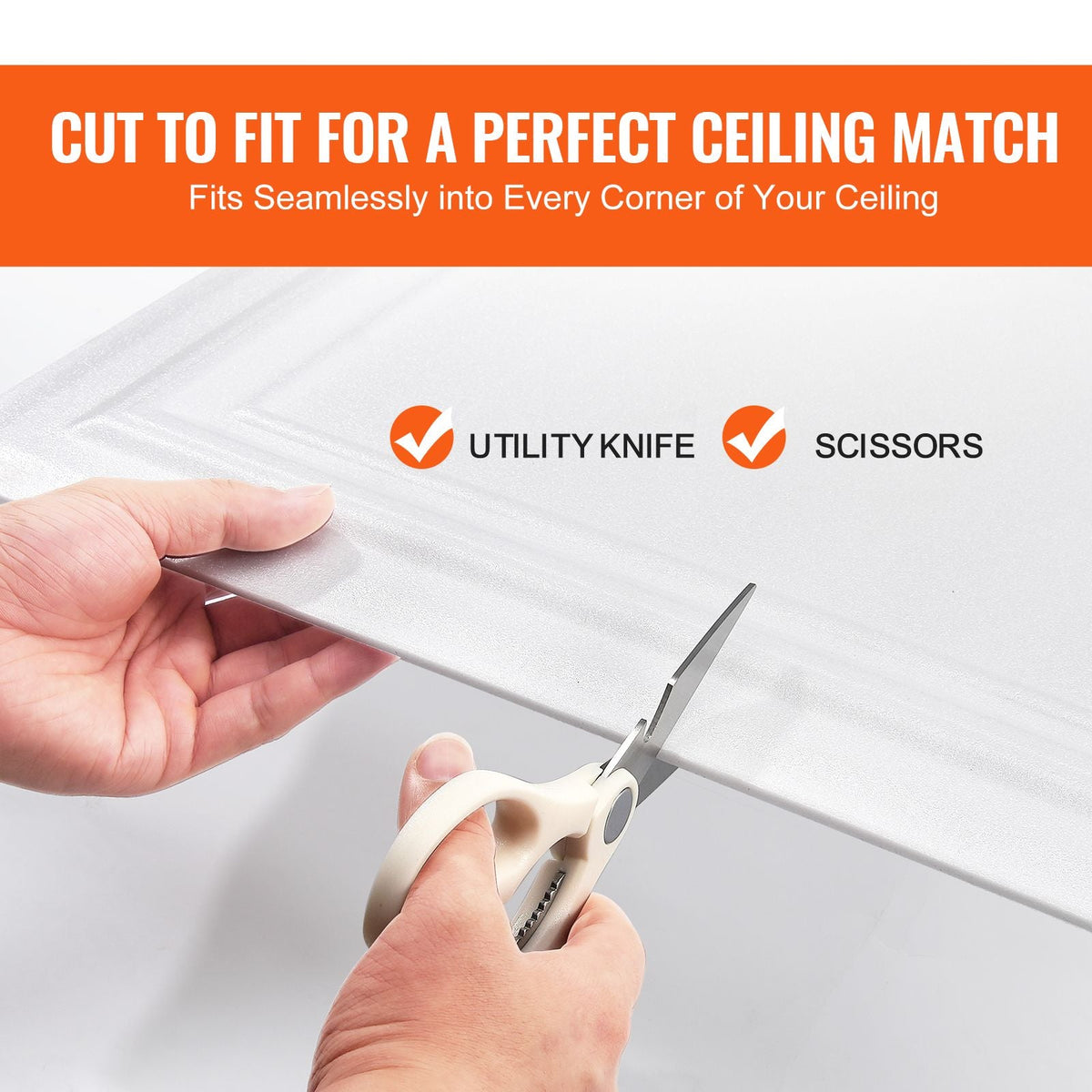 Ceiling Tiles, 48-Pack 20 x 20 in, Drop Ceiling Tiles Premium Polystyrene Sheet, Easy Installation/ Cutting Plastic Glue-up Ceiling Tile, Basement Ceiling Covering for Home/Office Decoration