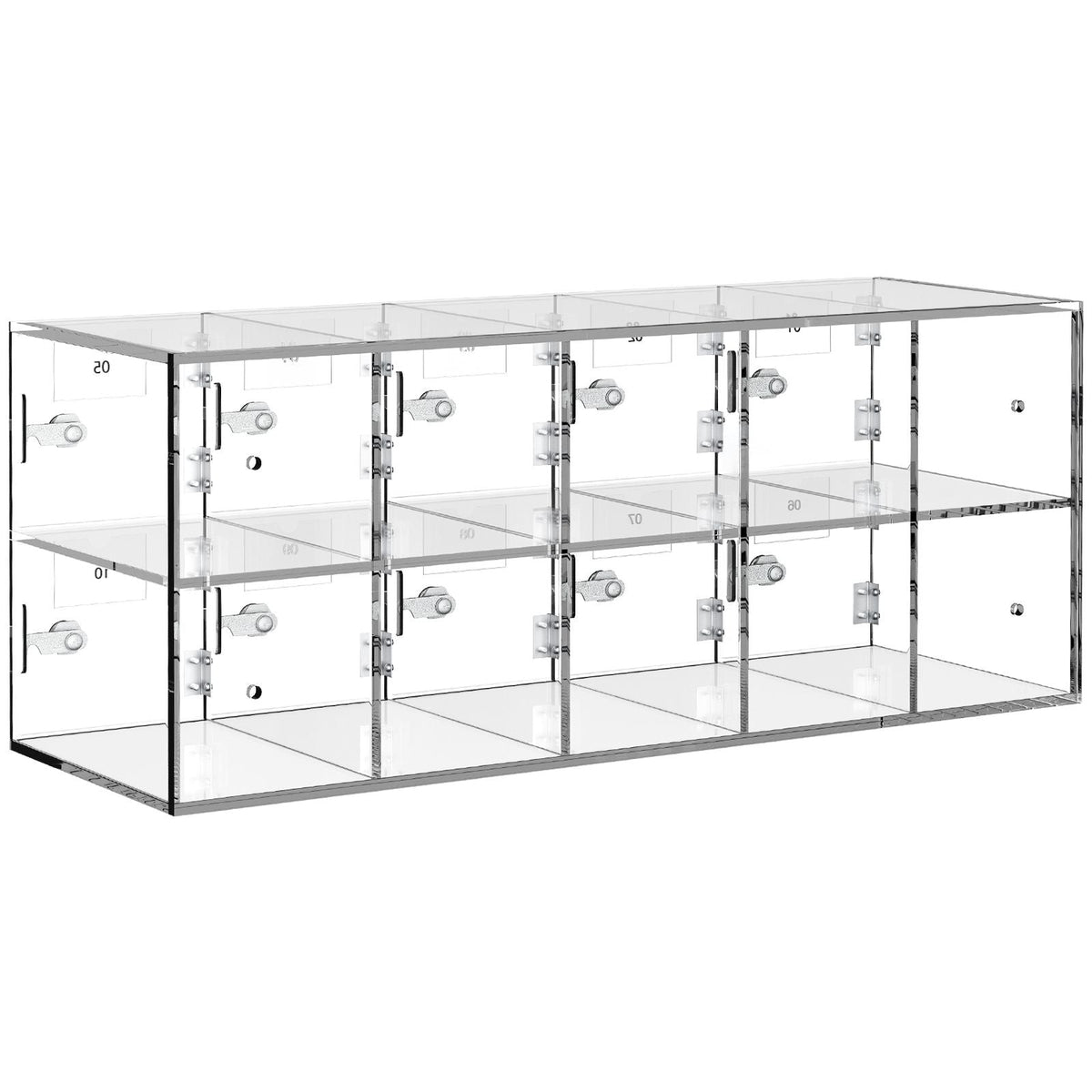 Cell Phone Storage Locker, 10 Slots Acrylic Material with Door Locks and Keys, Wall-Mounted Cabinet Pocket Office Classroom Gym Box, Clear
