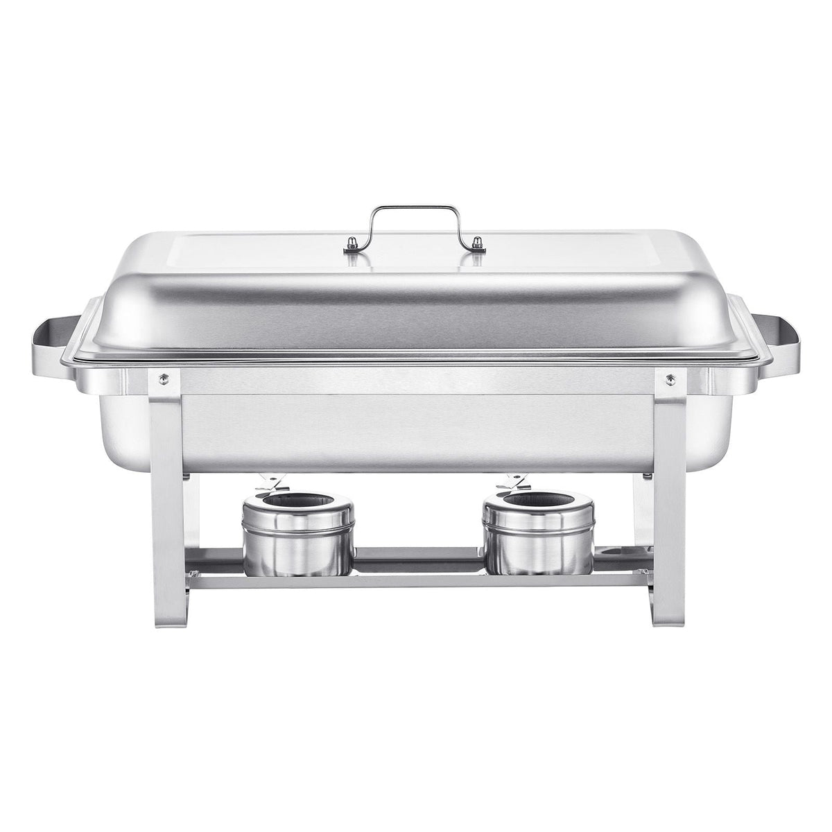 Chafing Dish Buffet Set, 8 Qt 2 Pack, Stainless Steel Chafer with 2 Full Size Pans, Rectangle Catering Warmer Server with Lid Water Pan Stand Fuel Holder, for Weddings Parties Banquets, Silver