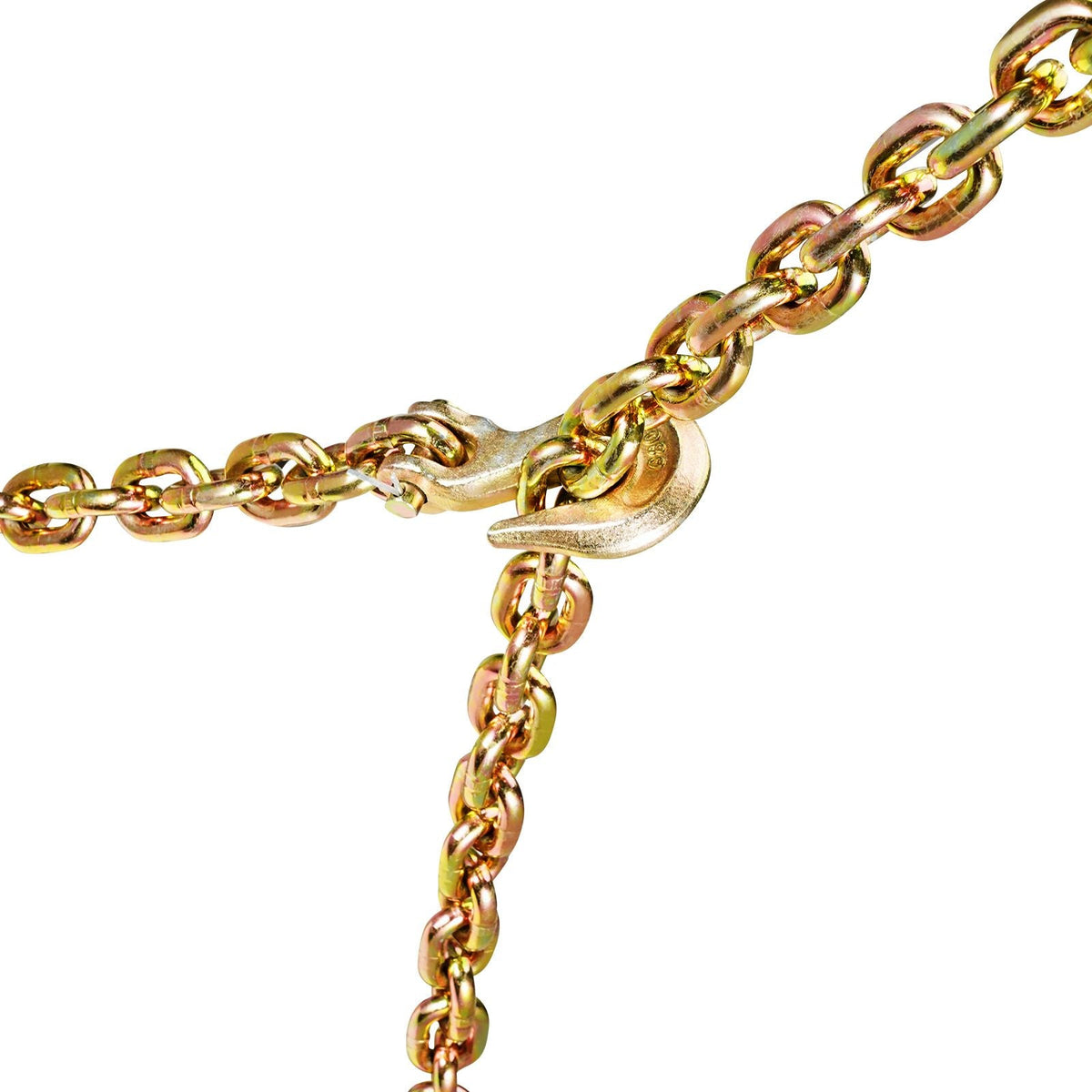 Chain and Binder Kit, 3/8"-1/2" Ratchet Load Binders 9200 lbs Working Load Limit, 3/8" x 10' G80 Chains with Grab Hooks, Ratchet Binders and Chains for Truck, Tie Down, Hauling, Towing, 2 Set