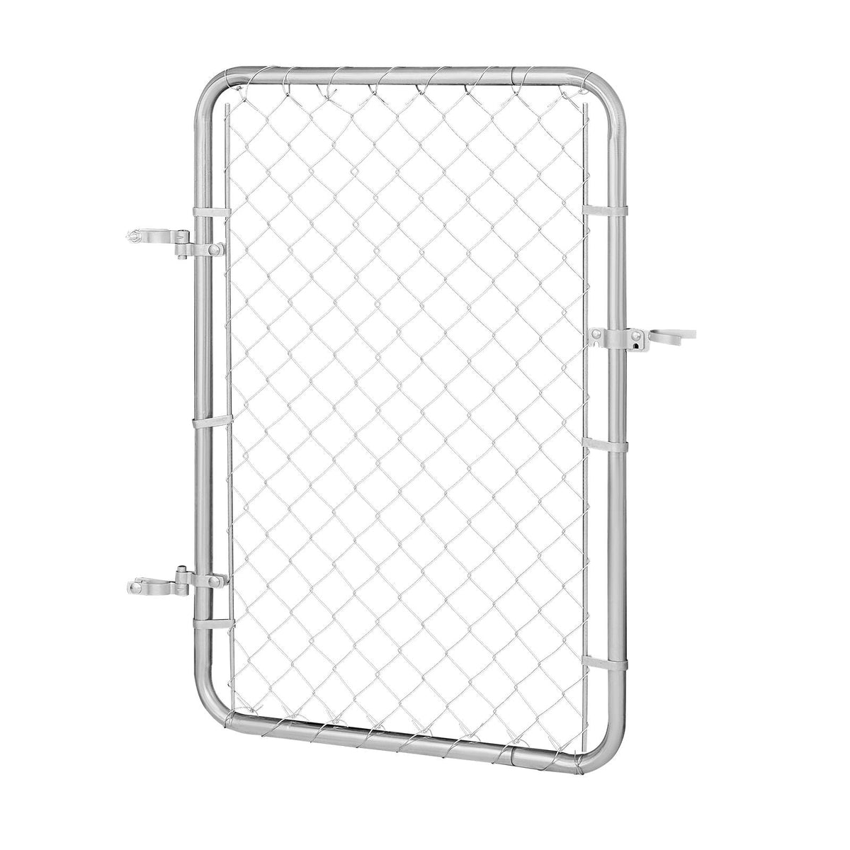 Chain Link Fence Gate, 32 x 46 in, Adjustable Chain Link Fence Panel, Fit 2-6 ft (W) x 4 ft (H) Garden Fence Gate Opening, Rust-Resistant Galvanized Fencing Gate for Farm Posts Not Included