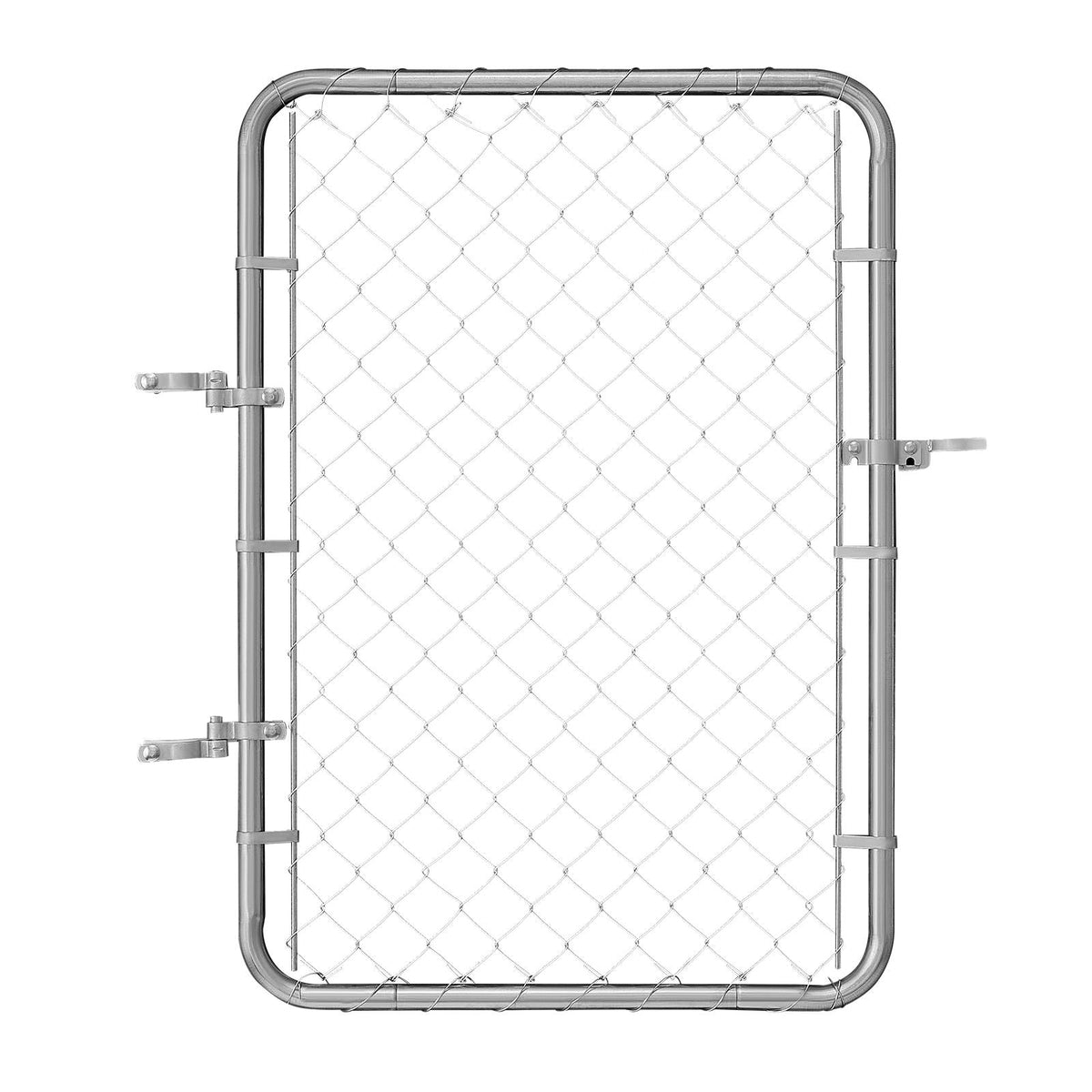Chain Link Fence Gate, 32 x 46 in, Adjustable Chain Link Fence Panel, Fit 2-6 ft (W) x 4 ft (H) Garden Fence Gate Opening, Rust-Resistant Galvanized Fencing Gate for Farm Posts Not Included