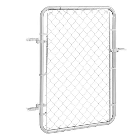 Chain Link Fence Gate, 32 x 46 in, Adjustable Chain Link Fence Panel, Fit 2-6 ft (W) x 4 ft (H) Garden Fence Gate Opening, Rust-Resistant Galvanized Fencing Gate for Farm Posts Not Included