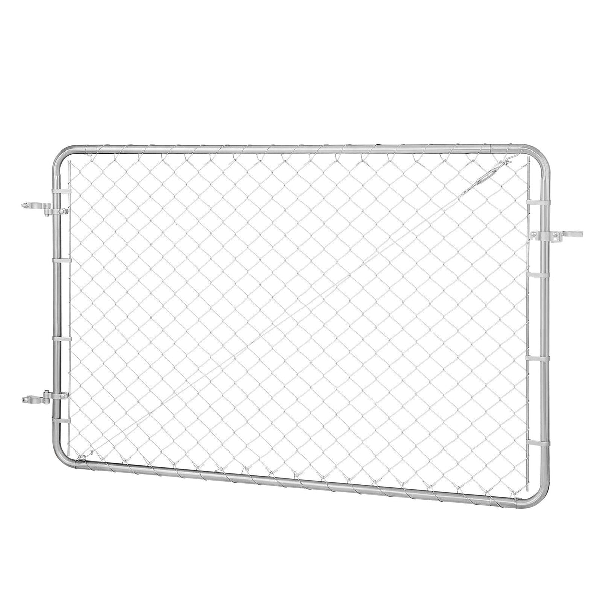 Chain Link Fence Gate, 72 x 48 in, Adjustable Chain Link Fence Panel, Fit 2.2-6 ft (W) x 6 ft (H) Garden Fence Gate Opening, Rust-Resistant Galvanized Fencing Gate for Farm, Posts Not Included