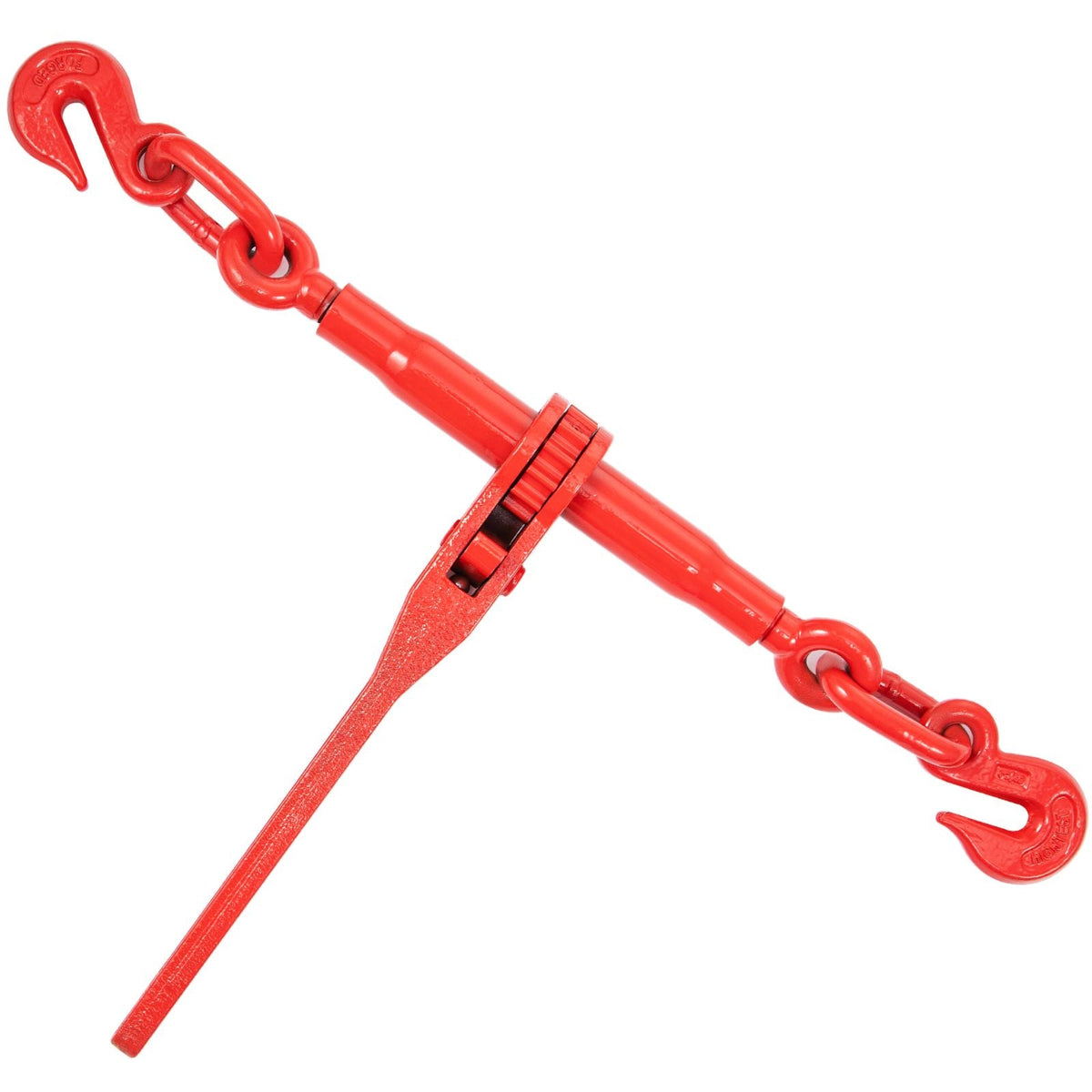 Chain Load Binder, 5/16\" Tie Down Kit with 5400LBS Working Load Capacity and Two Grab Hooks, Includes (4) Ratchet Binders - (4) 21\' Grade 80 Chains, Transport Load Package for Hauling, Towing