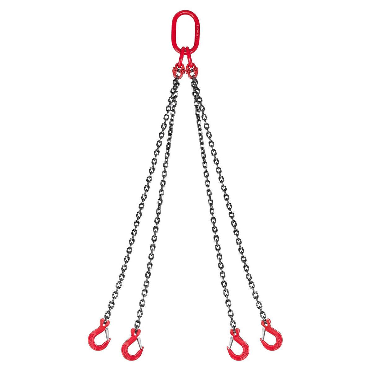 Chain Sling, 1/4 in x 5 ft Lifting Chains with 4 Leg Grab Hooks, Heavy Duty G80 Alloy Steel Lifting Sling, 6600LBS Capacity, Adjustable Engine Chain Hoist Lifts for Cargo Security Towing
