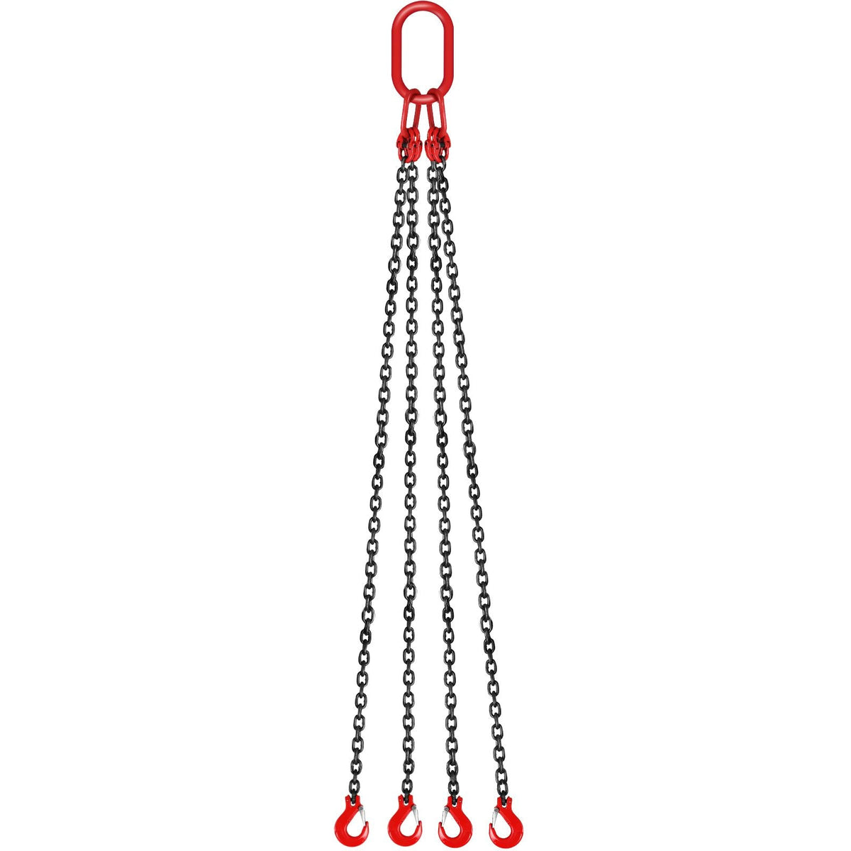 Chain Sling, 5/16 inch x 10 ft Lifting Chains with Hooks, G80 Engine Chain Hoist Lifts, 11000 lbs/5 Ton Capacity Lifting Sling Chains for Engine Hoist, Engine Lift Chain with 4 Leg Grab Hooks
