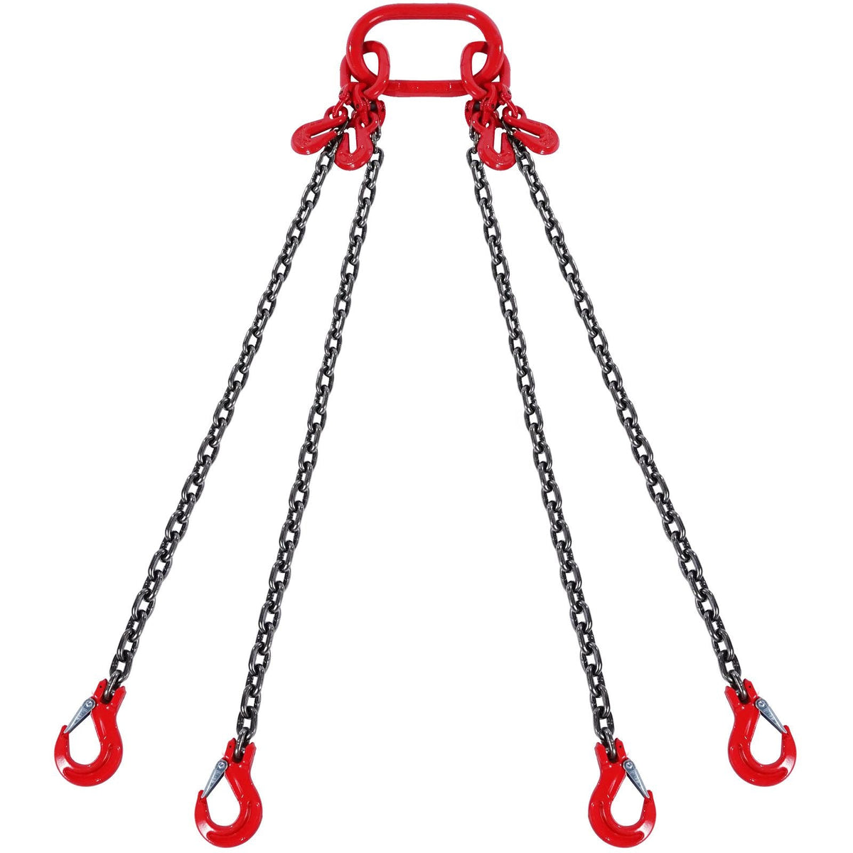 Chain Sling, 5/16 inch x 10 ft Lifting Chains with Hooks, G80 Engine Chain Hoist Lifts, 11000 lbs/5 Ton Lifting Sling Chains for Engine Hoist, Engine Lift Chain with 4 Leg Grab Hooks & Adjusters