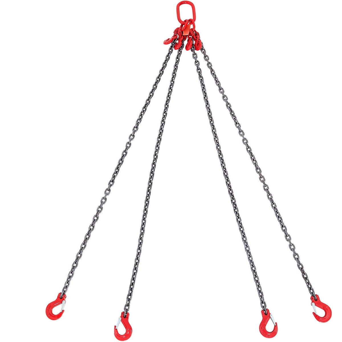 Chain Sling, 5/16 inch x 5 ft Lifting Chains with Hooks, G80 Engine Chain Hoist Lifts, 11000 lbs/5 Ton Lifting Sling Chains for Engine Hoist, Engine Lift Chain with 4 Leg Grab Hooks & Adjusters
