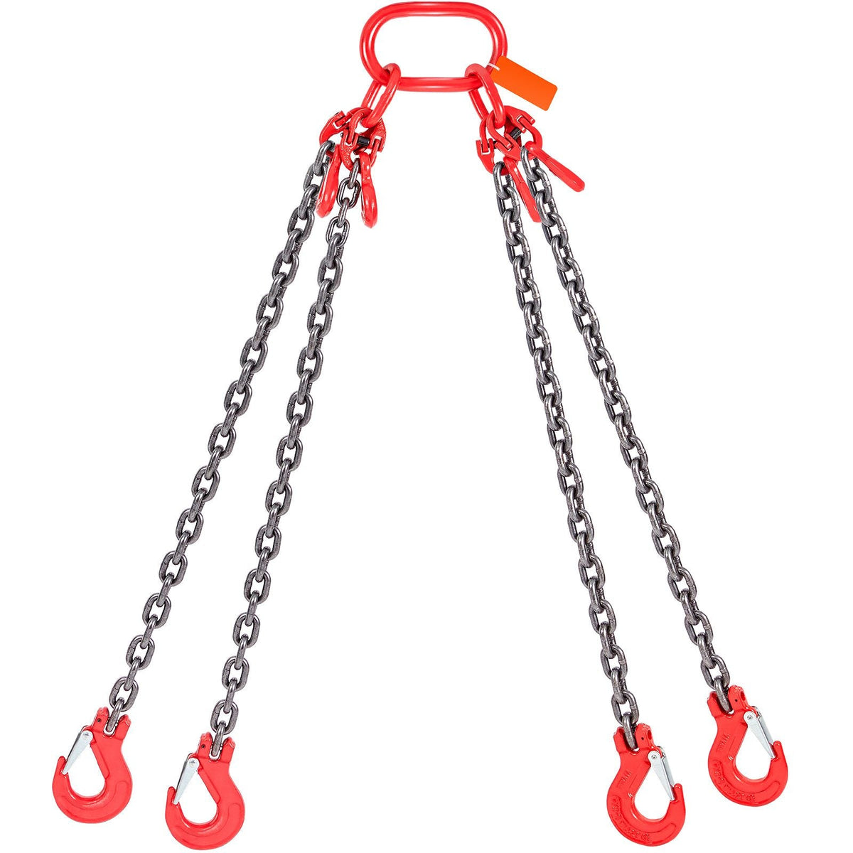 Chain Sling, 5/16 inch x 5 ft Lifting Chains with Hooks, G80 Engine Chain Hoist Lifts, 11000 lbs/5 Ton Lifting Sling Chains for Engine Hoist, Engine Lift Chain with 4 Leg Grab Hooks & Adjusters