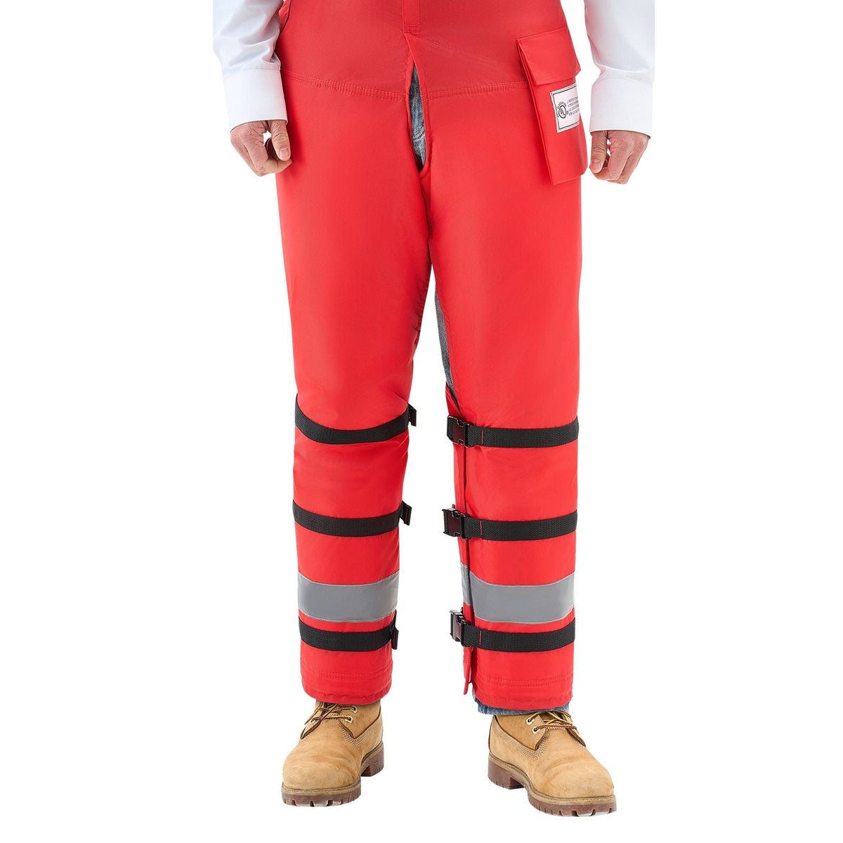 Chainsaw Chaps Wrap, Class D, 8 Layers Wrap Style Chainsaw Pants with Adjustable Belt & Gear Pocket, Chain Saw Chaps for Men/Women, Chainsaw Safety Equipment for Loggers Forest Workers, Large
