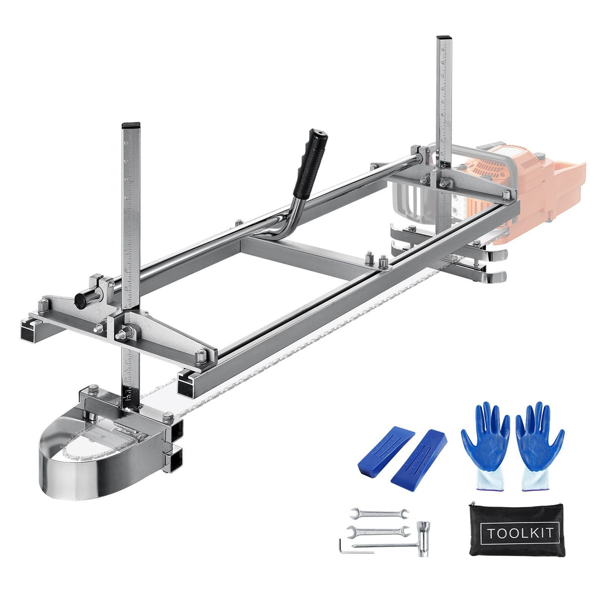 Chainsaw Mill, Portable Sawmill 14"-36" Guide Bar, Galvanized Steel Chainsaw Planking Mill with 0.2"-11.81" Cutting Thickness, Wood Lumber Cross Cutting Saw Mill for Builders and Woodworkers