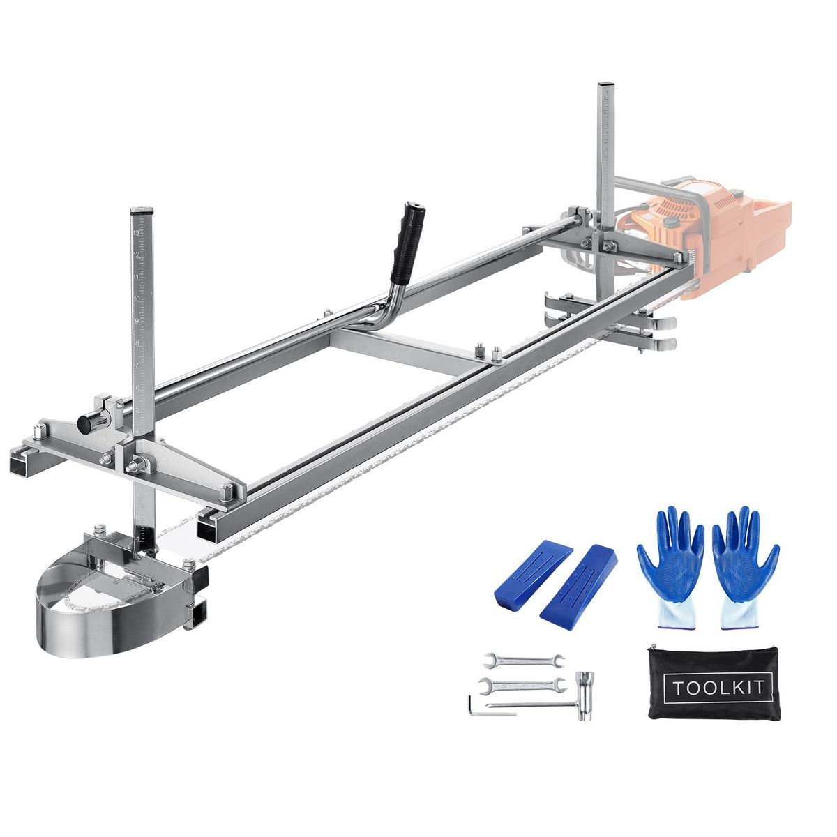 Chainsaw Mill, Portable Sawmill 14"-48" Guide Bar, Galvanized Steel Chainsaw Planking Mill with 0.2"-11.81" Cutting Thickness, Wood Lumber Cross Cutting Saw Mill for Builders and Woodworkers