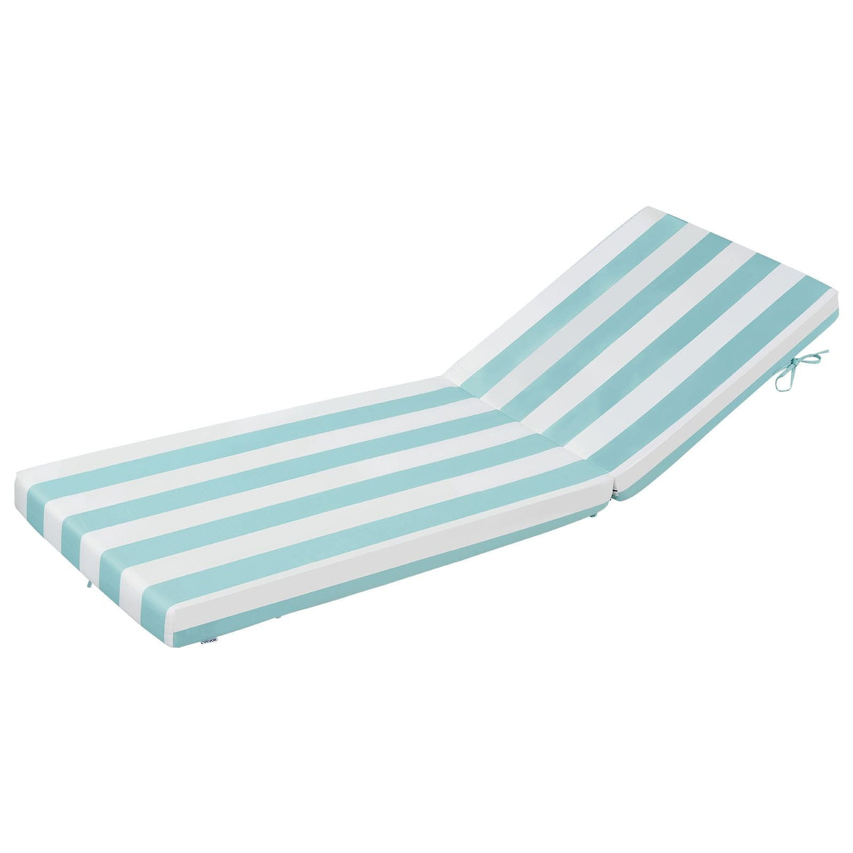 Chaise Lounge Cushion, 80 x 26 x 4 in, Set of 2 Outdoor Lounge Chair Cushions, Waterproof & Fade-Resistant Sun Lounger Cushions with Ties, Patio Lounger Pads for Pool Deck, Green & White Stripes