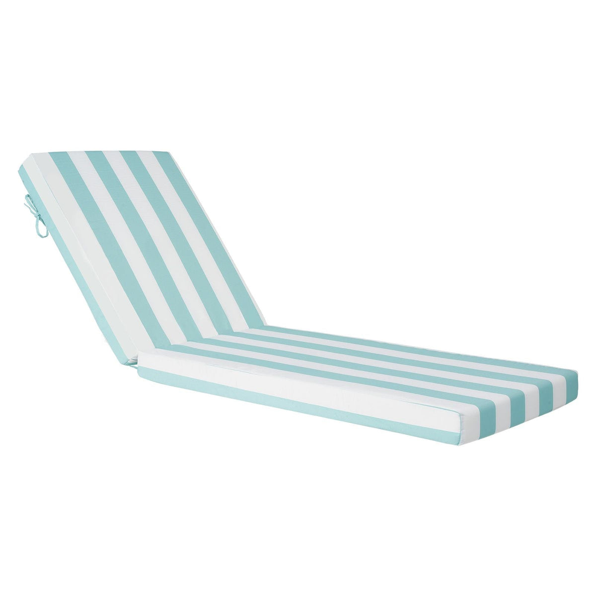 Chaise Lounge Cushion, 80 x 26 x 4 in, Set of 2 Outdoor Lounge Chair Cushions, Waterproof & Fade-Resistant Sun Lounger Cushions with Ties, Patio Lounger Pads for Pool Deck, Green & White Stripes