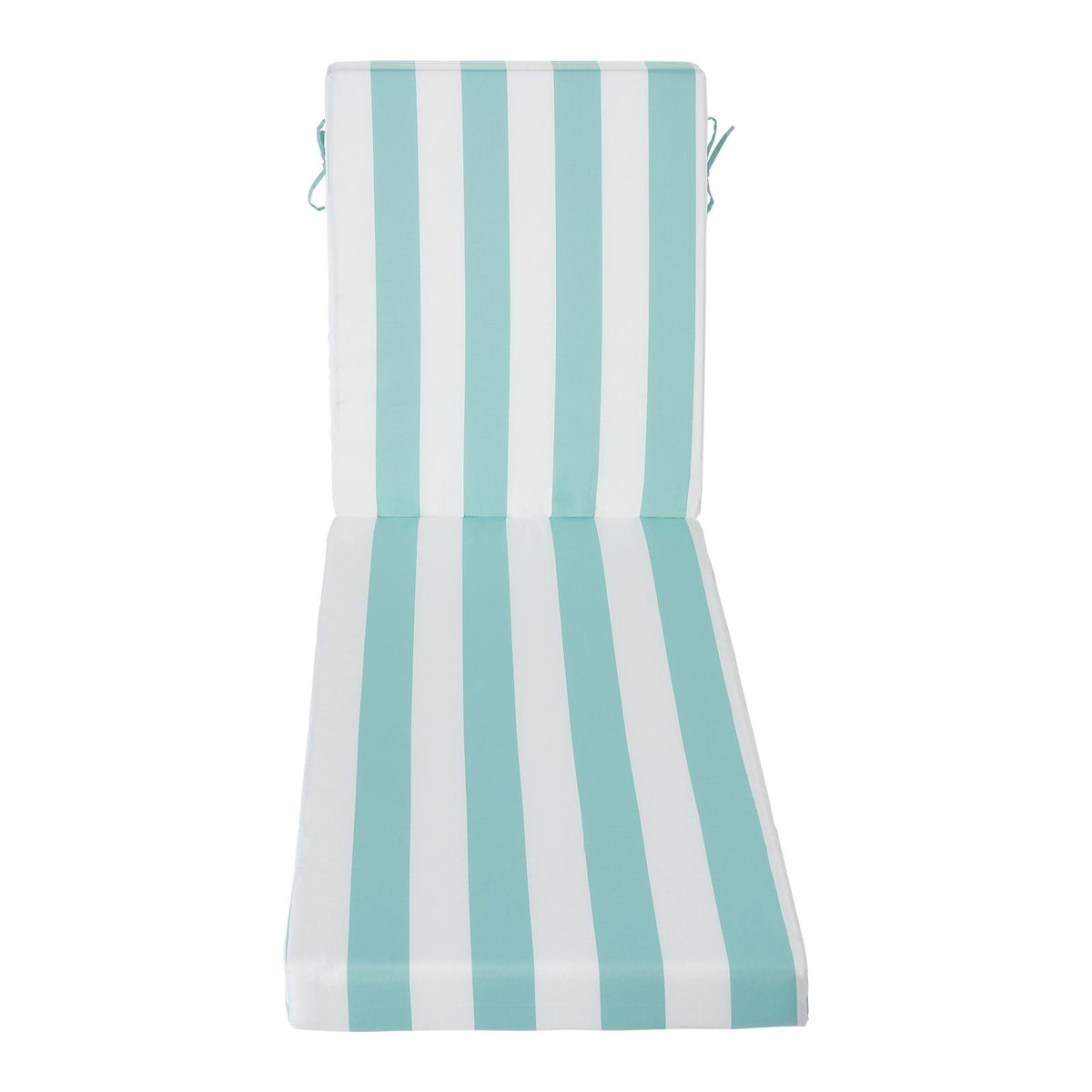 Chaise Lounge Cushion, 80 x 26 x 4 in, Set of 2 Outdoor Lounge Chair Cushions, Waterproof & Fade-Resistant Sun Lounger Cushions with Ties, Patio Lounger Pads for Pool Deck, Green & White Stripes